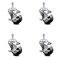 Service Caster 3 Inch Phenolic Wheel Swivel 3/8 Inch Threaded Stem Caster Set with Brake SCC SCC-TS20S314-PHR-TLB-381615-4 - alternate 1